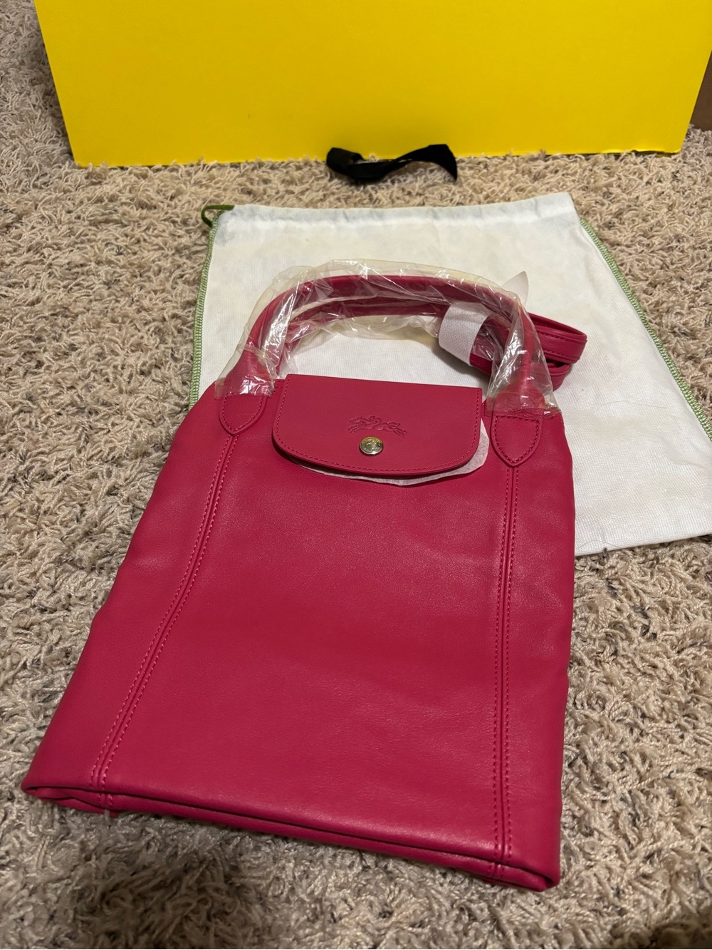 Longchamp Le Pliage Cuir Medium Leather Shoulder Bag Tote NEW - Picture 11 of 12